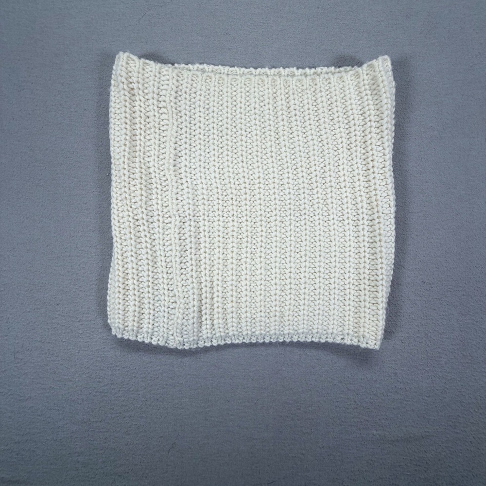 Gap Rib Stitch Cowl Scarf Womens One Size Cream Excellent Chunky Knit Accessory